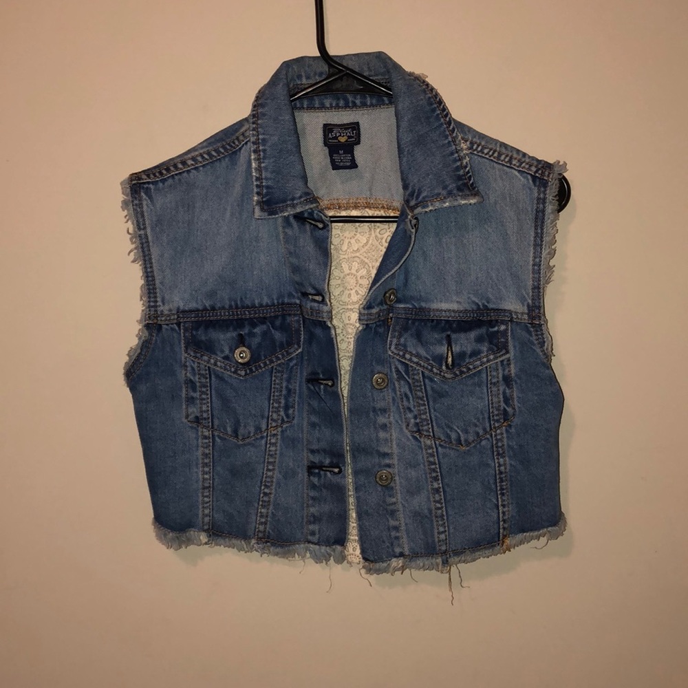 Blue Asphalt Distressed Denim Vest